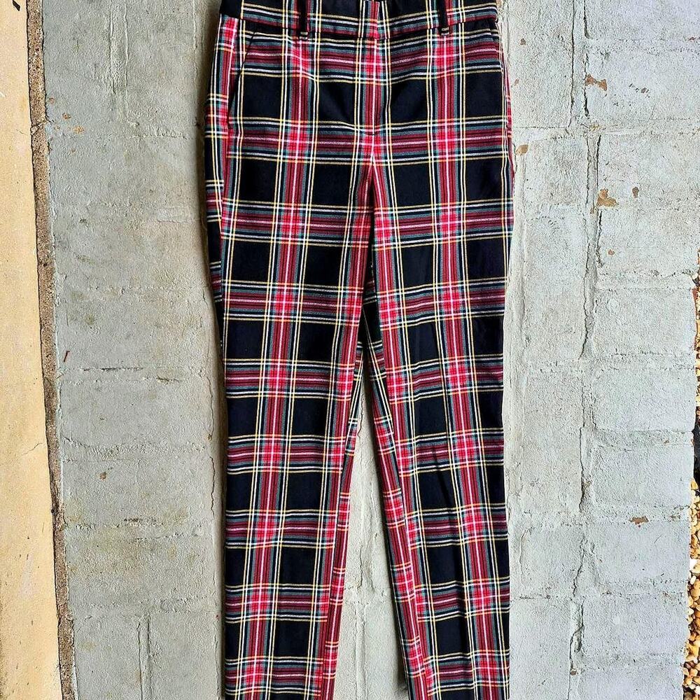 J. Crew plaid ruby trousers